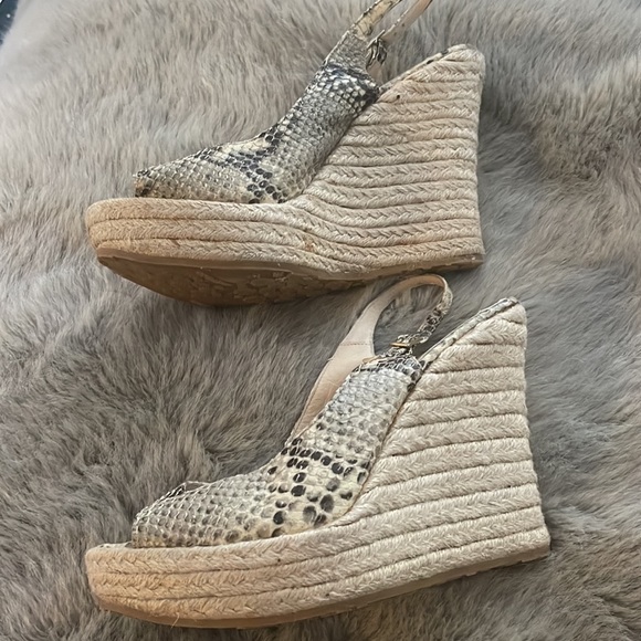 $545 Authentic Jimmy Choo Wedge Python Snake Leather Espadrilles 40 9 - Picture 3 of 8